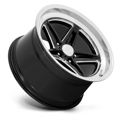 American Racing Vintage | VN514 GROOVE | 18.0x8.00 | 5X114.3 | 0 | GLOSS BLACK W/ DIAMOND CUT LIP