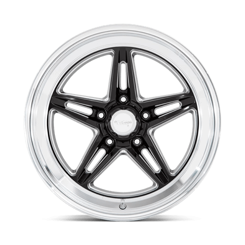 American Racing Vintage | VN514 GROOVE | 18.0x10.00 | 5X120.65 | 0 | GLOSS BLACK W/ DIAMOND CUT LIP