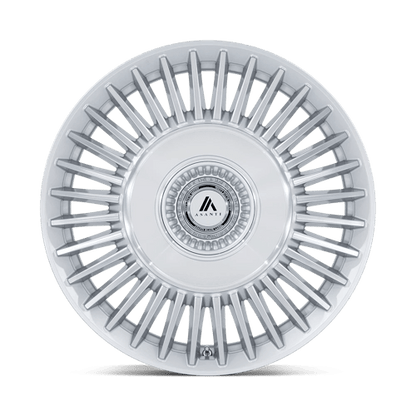 Asanti Black | AB040 TIARA | 22.0x10.50 | 5X112/5X120 | 38 | GLOSS SILVER BRIGHT MACH FACE