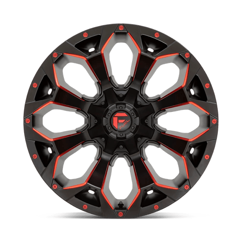 Fuel 1PC | D787 ASSAULT | 22.0x10.00 | 6X135/6X139.7 | -18 | MATTE BLACK RED MILLED