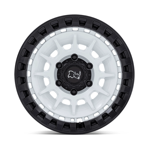 Black Rhino Hard Alloys | BARRAGE | 17.0x8.50 | 5X127 | -10 | GLOSS WHITE ON MATTE BLACK