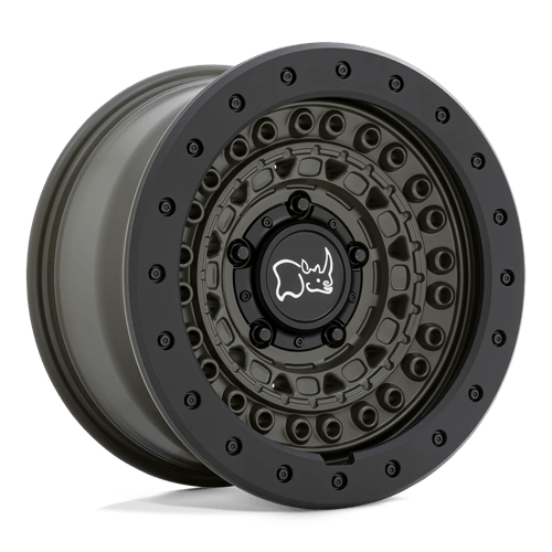 Black Rhino Hard Alloys | BARRICADE | 20.0x9.00 | 6X139.7 | 0 | OLIVE DRAB GREEN W/ BLK ROCK