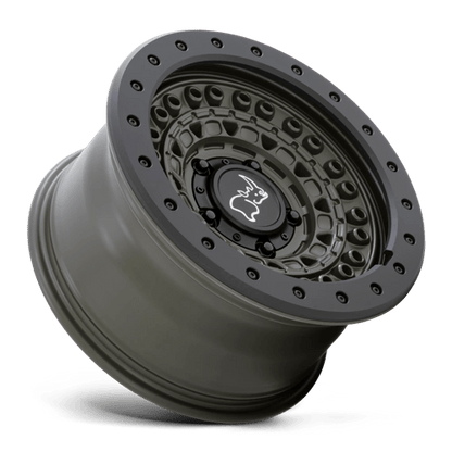 Black Rhino Hard Alloys | BARRICADE | 17.0x8.50 | 6X139.7 | 0 | OLIVE DRAB GREEN W/ BLK ROCK