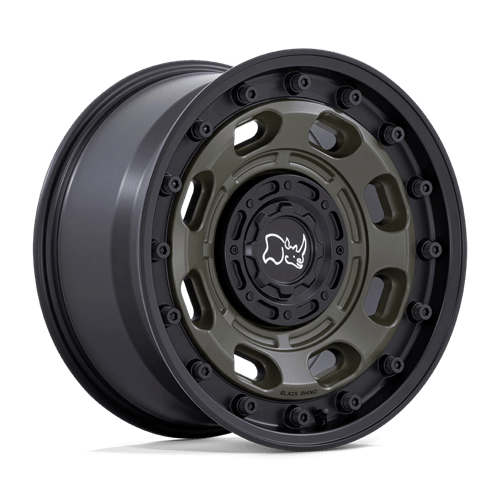 Black Rhino Hard Alloys | ATLAS | 17.0x8.00 | 6X130 | 38 | OLIVE DRAB GREEN W/ BLACK LIP