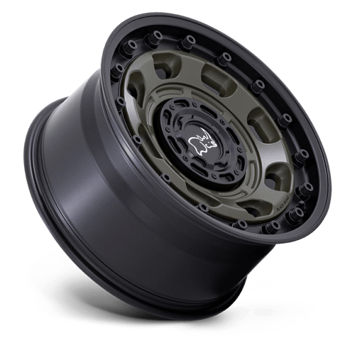 Black Rhino Hard Alloys | ATLAS | 17.0x8.00 | 6X130 | 38 | OLIVE DRAB GREEN W/ BLACK LIP