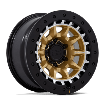 Black Rhino Hard Alloys | BR016 TUSK | 17.0x8.50 | 6X135 | -10 | MATTE GOLD W/ MACHINED RING