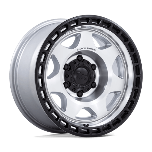Black Rhino Hard Alloys | BR018 VOYAGER | 17.0x8.50 | 6X120 | -10 | SILVER MACHINED W/ M-BLACK LIP