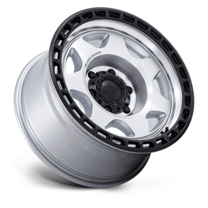 Black Rhino Hard Alloys | BR018 VOYAGER | 17.0x8.50 | 6X120 | -10 | SILVER MACHINED W/ M-BLACK LIP