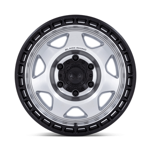 Black Rhino Hard Alloys | BR018 VOYAGER | 17.0x8.50 | 6X135 | -10 | SILVER MACHINED W/ M-BLACK LIP