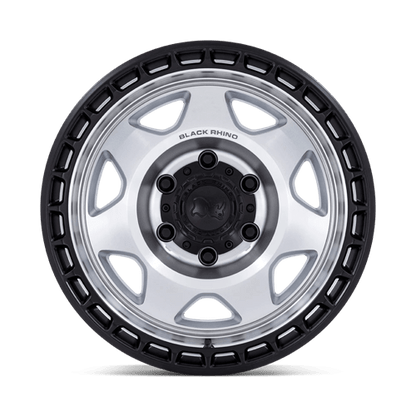 Black Rhino Hard Alloys | BR018 VOYAGER | 17.0x8.50 | 6X135 | -10 | SILVER MACHINED W/ M-BLACK LIP
