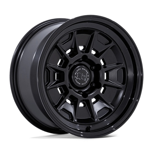 Black Rhino Hard Alloys | BR021 MONDO | 17.0x8.50 | 6X139.7 | 20 | MATTE BLACK W/ GLOSS BLACK LIP