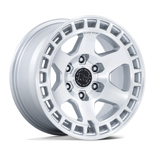 Black Rhino Hard Alloys | BR022 BAHARI | 17.0x8.50 | 6X139.7 | 0 | GLOSS SILVER W/ MACHINED FACE