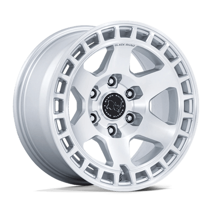 Black Rhino Hard Alloys | BR022 BAHARI | 17.0x8.50 | 5X127 | 0 | GLOSS SILVER W/ MACHINED FACE