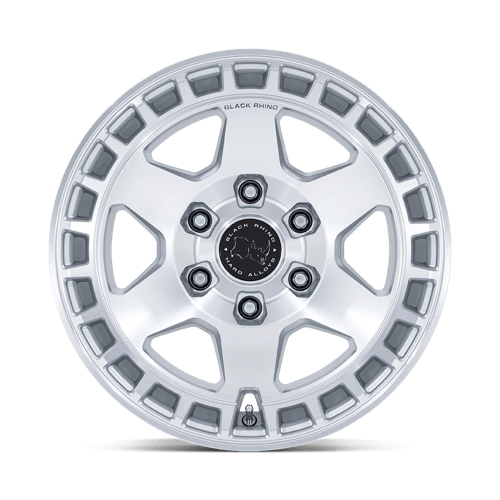 Black Rhino Hard Alloys | BR022 BAHARI | 17.0x8.50 | 6X135 | 0 | GLOSS SILVER W/ MACHINED FACE
