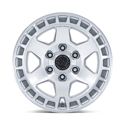 Black Rhino Hard Alloys | BR022 BAHARI | 17.0x8.50 | 6X135 | 0 | GLOSS SILVER W/ MACHINED FACE