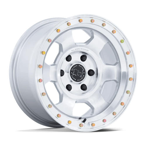 Black Rhino Hard Alloys | BR029 TROOPER | 17.0x8.50 | 5X114.3 | 25 | GLOSS SILVER W/ MACHINED FACE