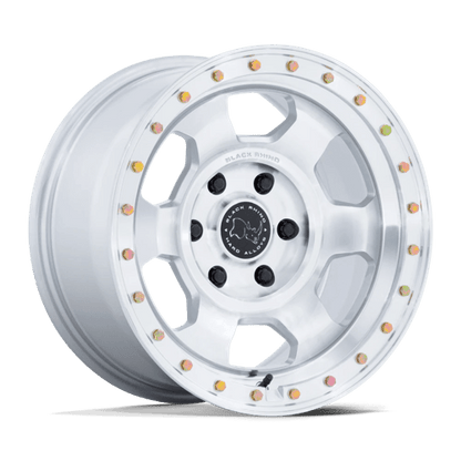 Black Rhino Hard Alloys | BR029 TROOPER | 17.0x8.50 | 5X114.3 | 25 | GLOSS SILVER W/ MACHINED FACE