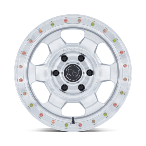 Black Rhino Hard Alloys | BR029 TROOPER | 17.0x8.50 | 5X127 | 0 | GLOSS SILVER W/ MACHINED FACE