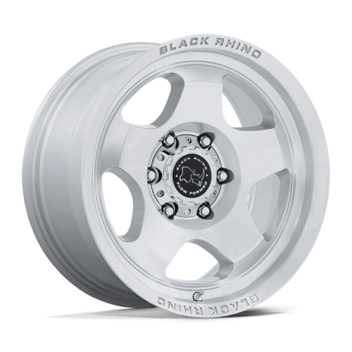 Black Rhino Hard Alloys | BR031 SOL | 17.0x8.00 | 5X112 | 38 | GLOSS SILVER W/ MACHINED FACE
