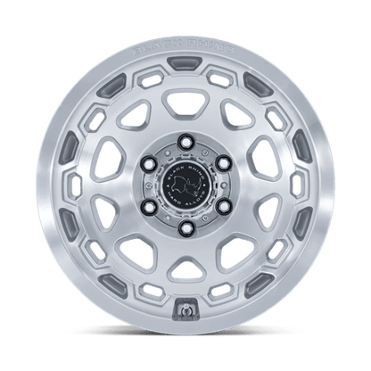 Black Rhino Hard Alloys | BR026 CONGO | 17.0x8.50 | 5X127 | 0 | GLOSS SILVER W/ MACHINED FACE