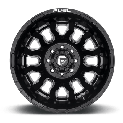 Fuel 1PC | D673 BLITZ | 20.0x8.25 | 8X210 | -221 | GLOSS BLACK MILLED