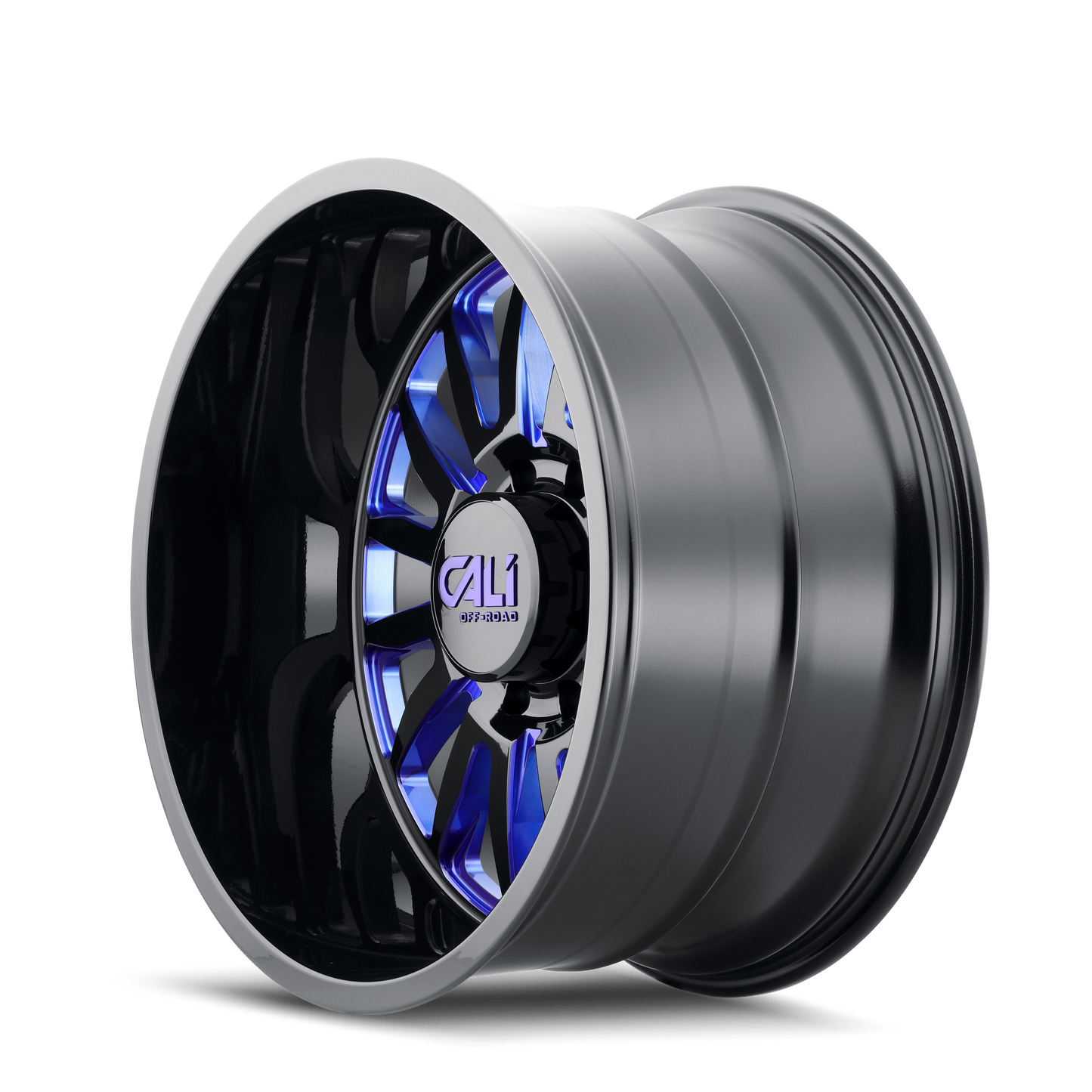 CALI OFF-ROAD SUMMIT GLOSS BLACK MILLED PRISM BLUE | 20x12 | 5x139.7 | -51mm | 9110-2285BTB