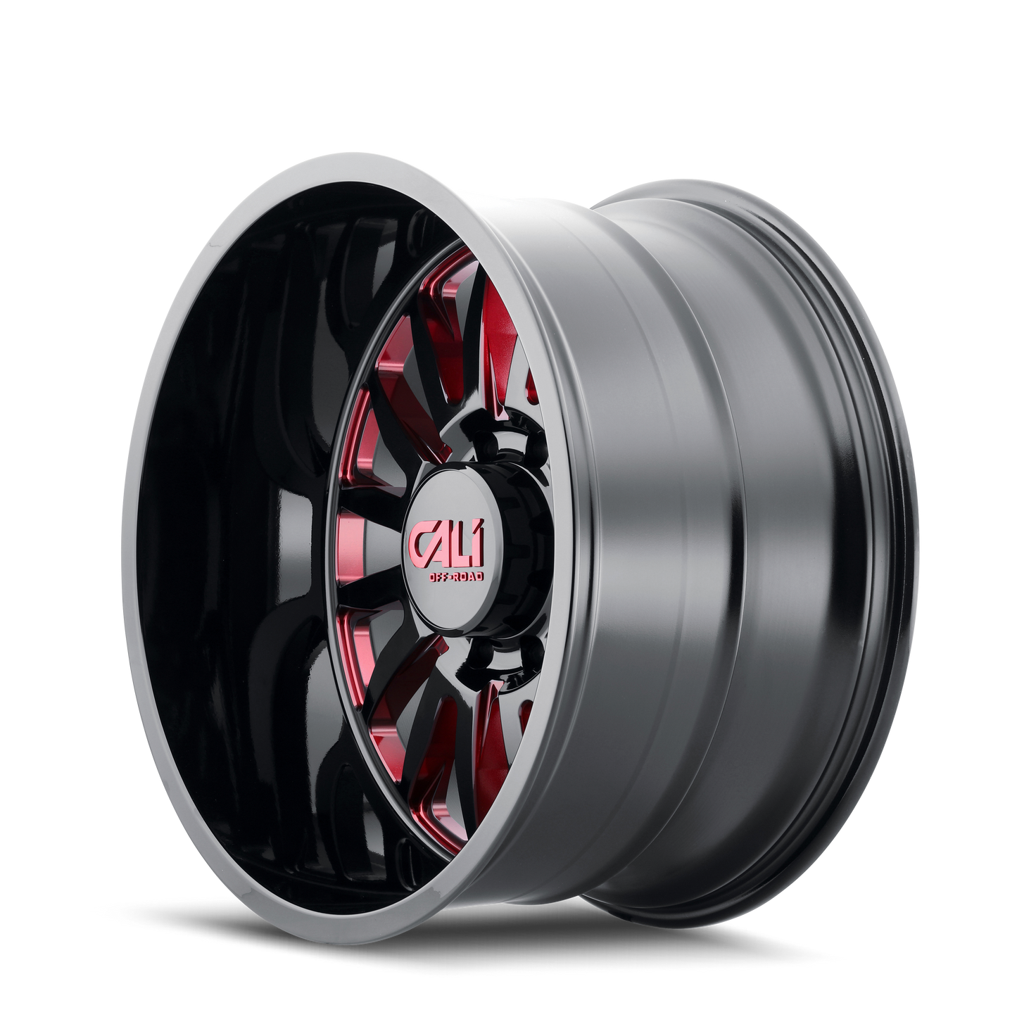 CALI OFF-ROAD SUMMIT GLOSS BLACK MILLED PRISM RED | 24x14 | 8-170 | -76mm | 9110-24470BTR