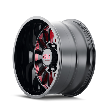 CALI OFF-ROAD SUMMIT GLOSS BLACK MILLED PRISM RED | 24x14 | 8-170 | -76mm | 9110-24470BTR