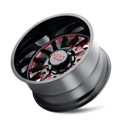 CALI OFF-ROAD SUMMIT GLOSS BLACK MILLED PRISM RED | 24x14 | 6-139.7 | -76mm | 9110-24483BTR