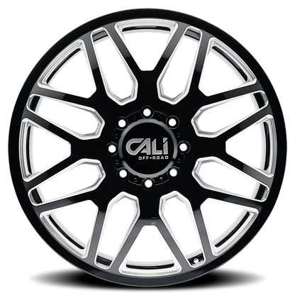 CALI OFF-ROAD INVADER DUALLY GLOSS BLACK MILLED | 22x8.25 | 8x165.1 | 115mm | 9115D-22881BMF115