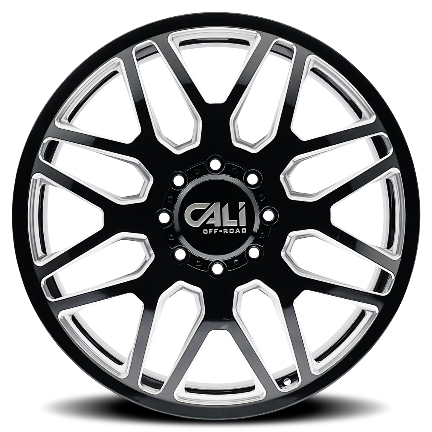 CALI OFF-ROAD INVADER DUALLY GLOSS BLACK MILLED | 22x8.25 | 8x210 | 115mm | 9115D-22879BMF115