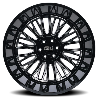 CALI OFF-ROAD VERTEX GLOSS BLACK MILLED | 26x14 | 8x165.1 | -76mm | 9116-26481BM