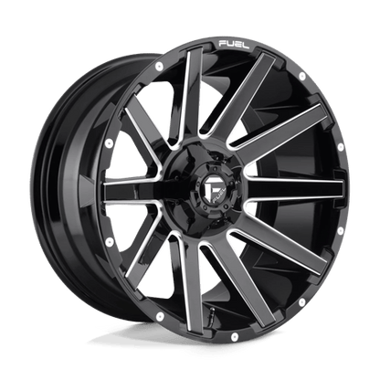 Fuel 1PC | D615 CONTRA | 20.0x10.00 | 8X165.1 | -18 | GLOSS BLACK MILLED