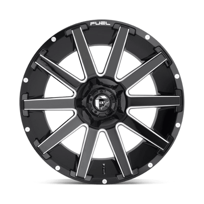 Fuel 1PC | D615 CONTRA | 20.0x9.00 | 5X139.7/5X150 | 1 | GLOSS BLACK MILLED