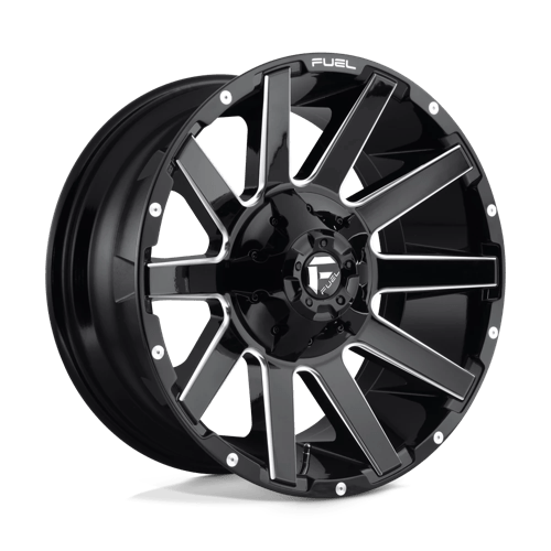 Fuel 1PC | D615 CONTRA | 20.0x9.00 | 8X170 | 1 | GLOSS BLACK MILLED