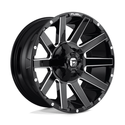Fuel 1PC | D615 CONTRA | 20.0x9.00 | 8X170 | 1 | GLOSS BLACK MILLED