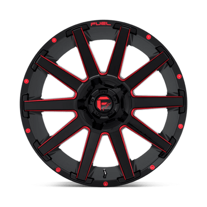Fuel 1PC | D643 CONTRA | 20.0x9.00 | 6X135/6X139.7 | 20 | GLOSS BLACK RED TINTED CLEAR