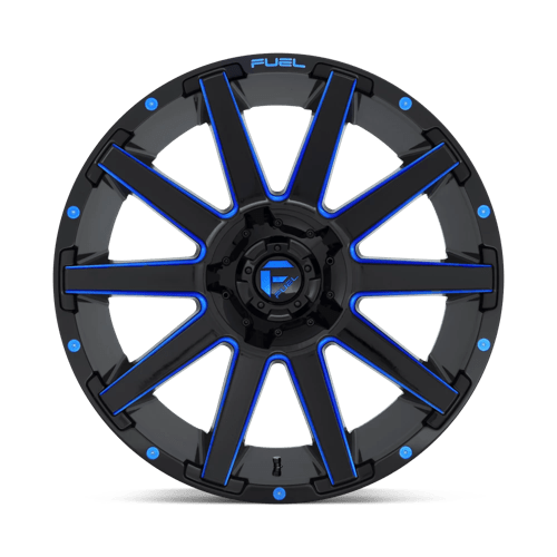 Fuel 1PC | D644 CONTRA | 20.0x9.00 | 6X135/6X139.7 | 2 | GLOSS BLACK BLUE TINTED CLEAR