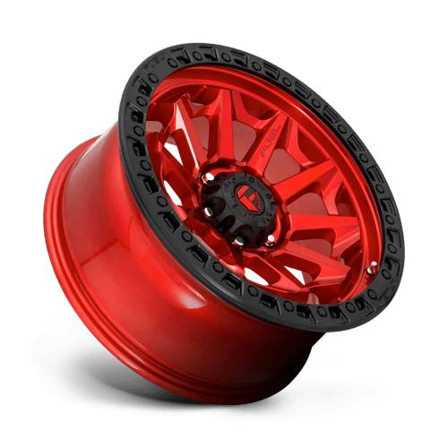 Fuel 1PC | D695 COVERT | 17.0x9.00 | 6X139.7 | 1 | CANDY RED BLACK BEAD RING