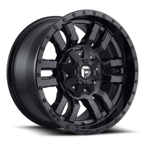 Fuel 1PC | D596 SLEDGE | 18.0x8.00 | 5X114.3/5X120 | 35 | MATTE BLACK GLOSS BLACK LIP