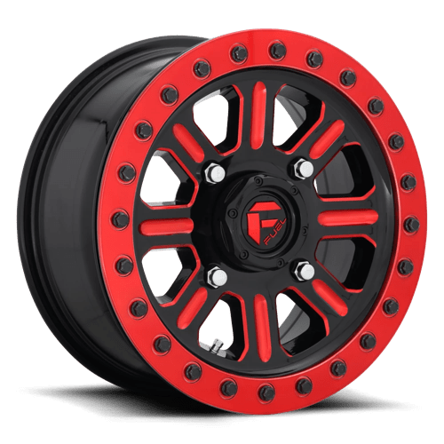 Fuel UTV | D911 HARDLINE BEADLOCK | 15.0x7.00 | 4X156 | 38 | GLOSS BLACK RED TINTED CLEAR