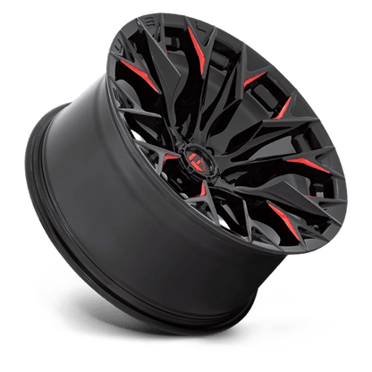 Fuel 1PC | D823 FLAME | 20.0x10.00 | 6X139.7 | -18 | GLOSS BLACK MILL W/ CANDY RED