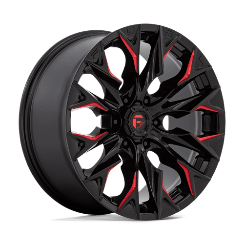 Fuel 1PC | D823 FLAME | 20.0x9.00 | 6X135 | 20 | GLOSS BLACK MILL W/ CANDY RED