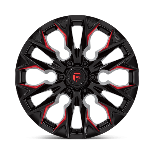 Fuel 1PC | D823 FLAME | 20.0x9.00 | 6X135 | 20 | GLOSS BLACK MILL W/ CANDY RED