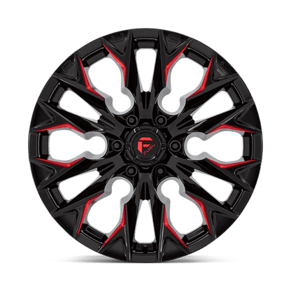Fuel 1PC | D823 FLAME | 20.0x9.00 | 6X135 | 20 | GLOSS BLACK MILL W/ CANDY RED