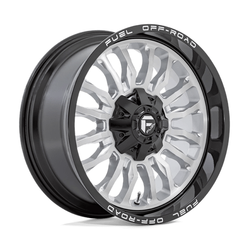 Fuel 1PC | D798 ARC | 22.0x12.00 | 6X135/6X139.7 | -44 | SILVER BRUSH FACE W/ BLK LIP