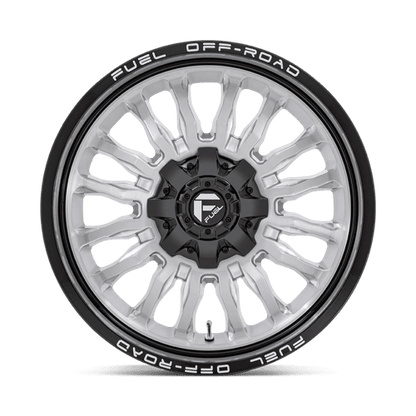 Fuel 1PC | D798 ARC | 22.0x12.00 | 6X135/6X139.7 | -44 | SILVER BRUSH FACE W/ BLK LIP