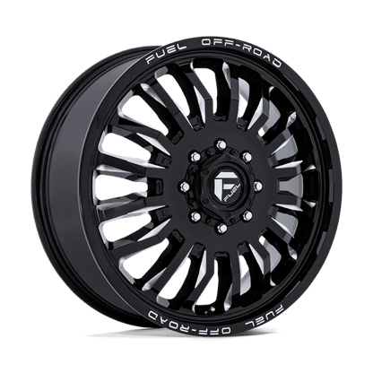 Fuel 1PC | D868 ARC DUALLY | 20.0x8.25 | 8X165.1 | -240 | GLOSS BLACK MILLED
