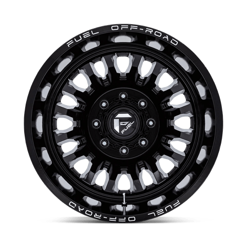 Fuel 1PC | D868 ARC DUALLY | 22.0x8.25 | 8X165.1 | -227 | GLOSS BLACK MILLED