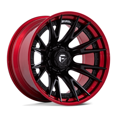 Fuel 1PC | FC402 CATALYST | 20.0x10.00 | 8X180 | -18 | MATTE BLACK W/ CANDY RED LIP